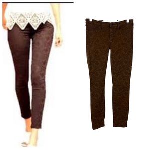 Pilcro and the Letterpress Sarif Brown Jacquard Skinny Jeans